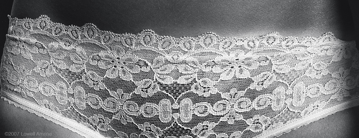 Linda's white lace panties