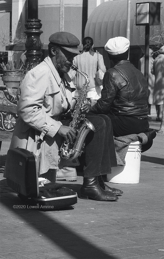 Saxophone on Market Street San Francisco